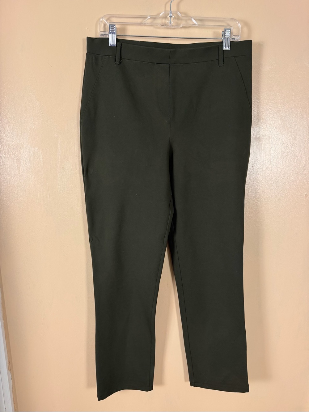 Quince ultra stretch ponte straight leg Olive slacks